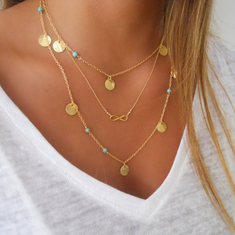 charms necklace Multilayer