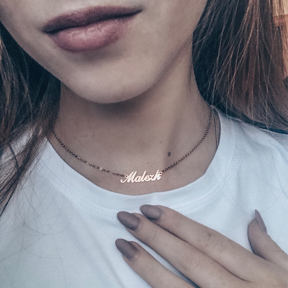 Name Necklace Gold Color