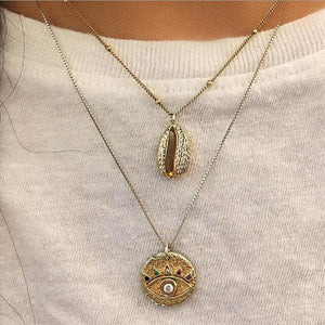 Gold Color Multilayer Crystal Heart Necklace